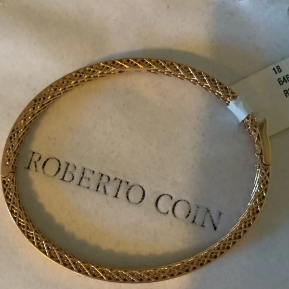 Roberto Coin 18k Rose Gold Golden Gate Symphony Bangle - Picture 2 of 8